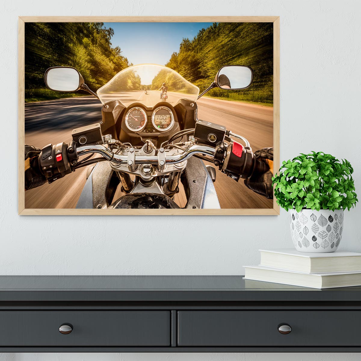 First Person Motorbike Ride Framed Print - Canvas Art Rocks - 4