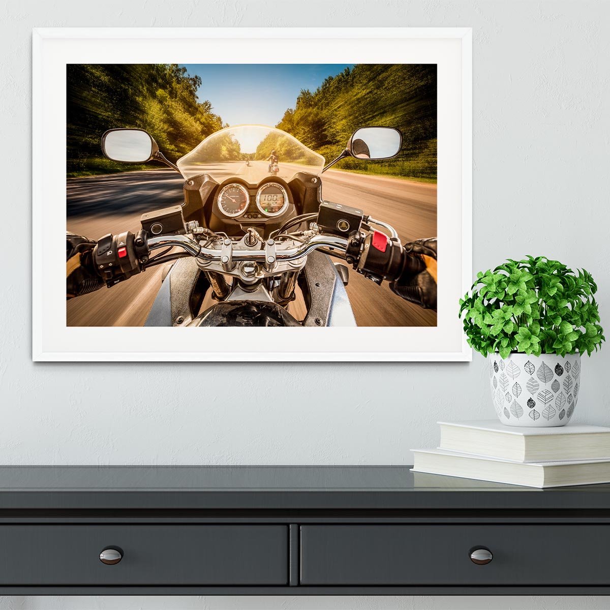 First Person Motorbike Ride Framed Print - Canvas Art Rocks - 5