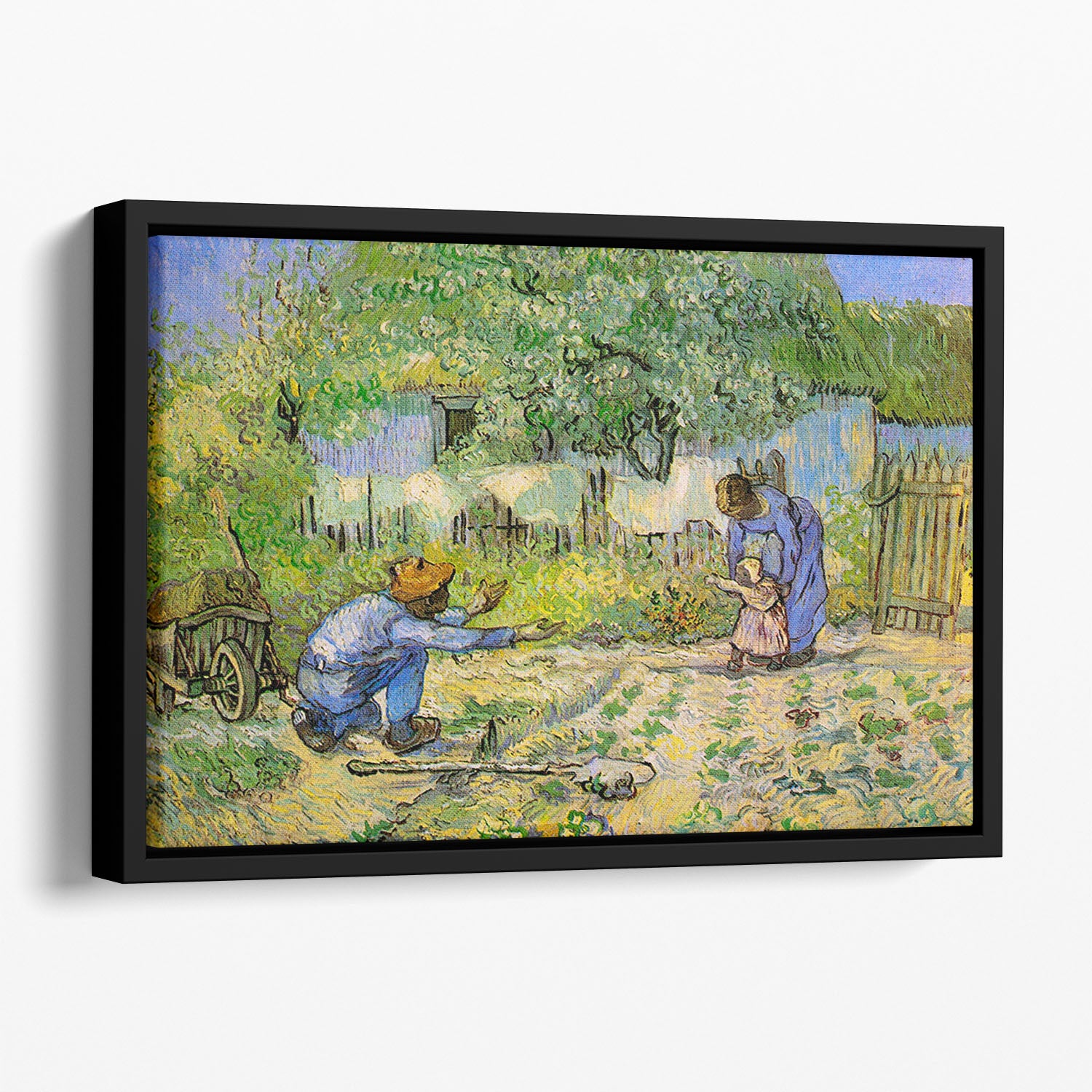 First Steps by Van Gogh Floating Framed Canvas