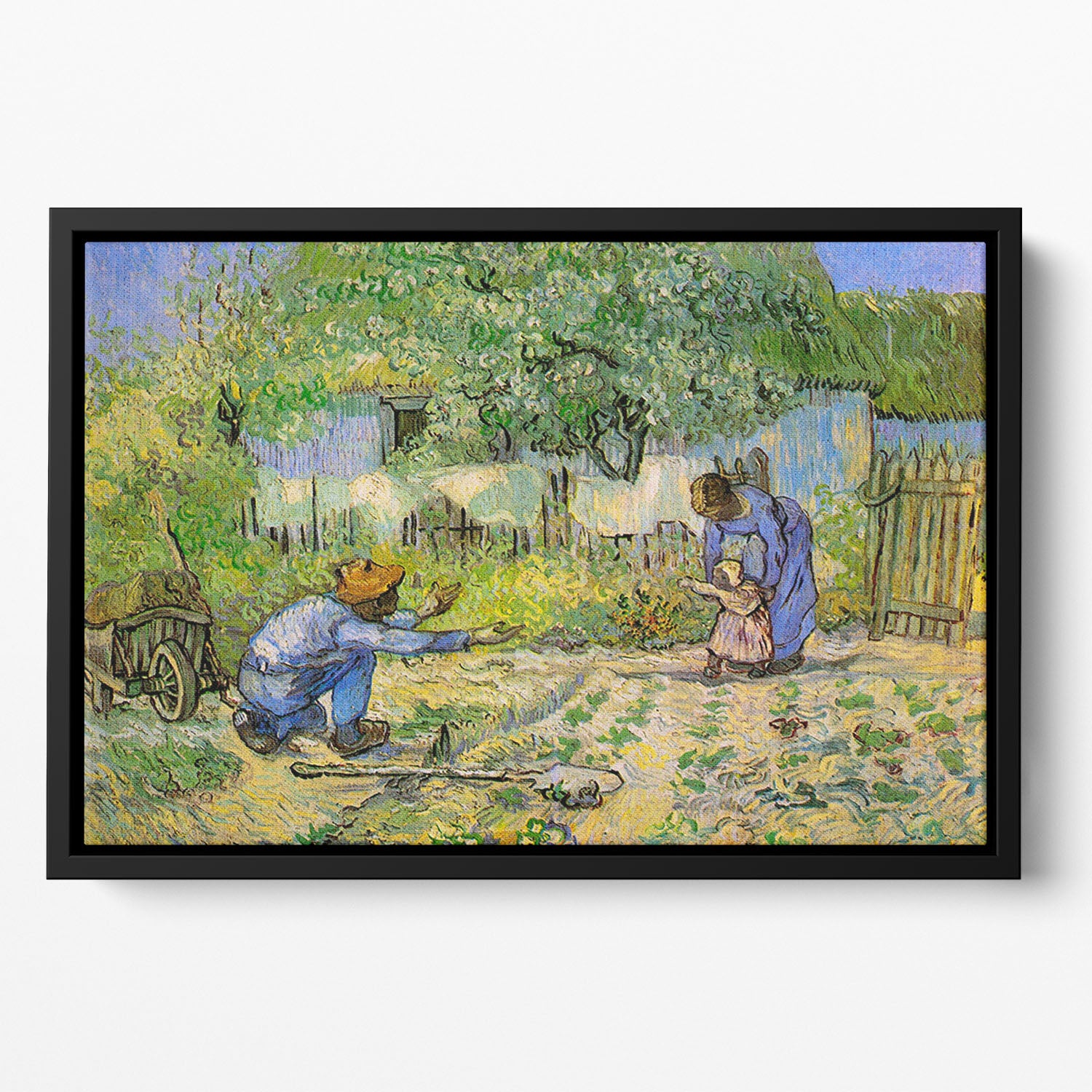 First Steps by Van Gogh Floating Framed Canvas