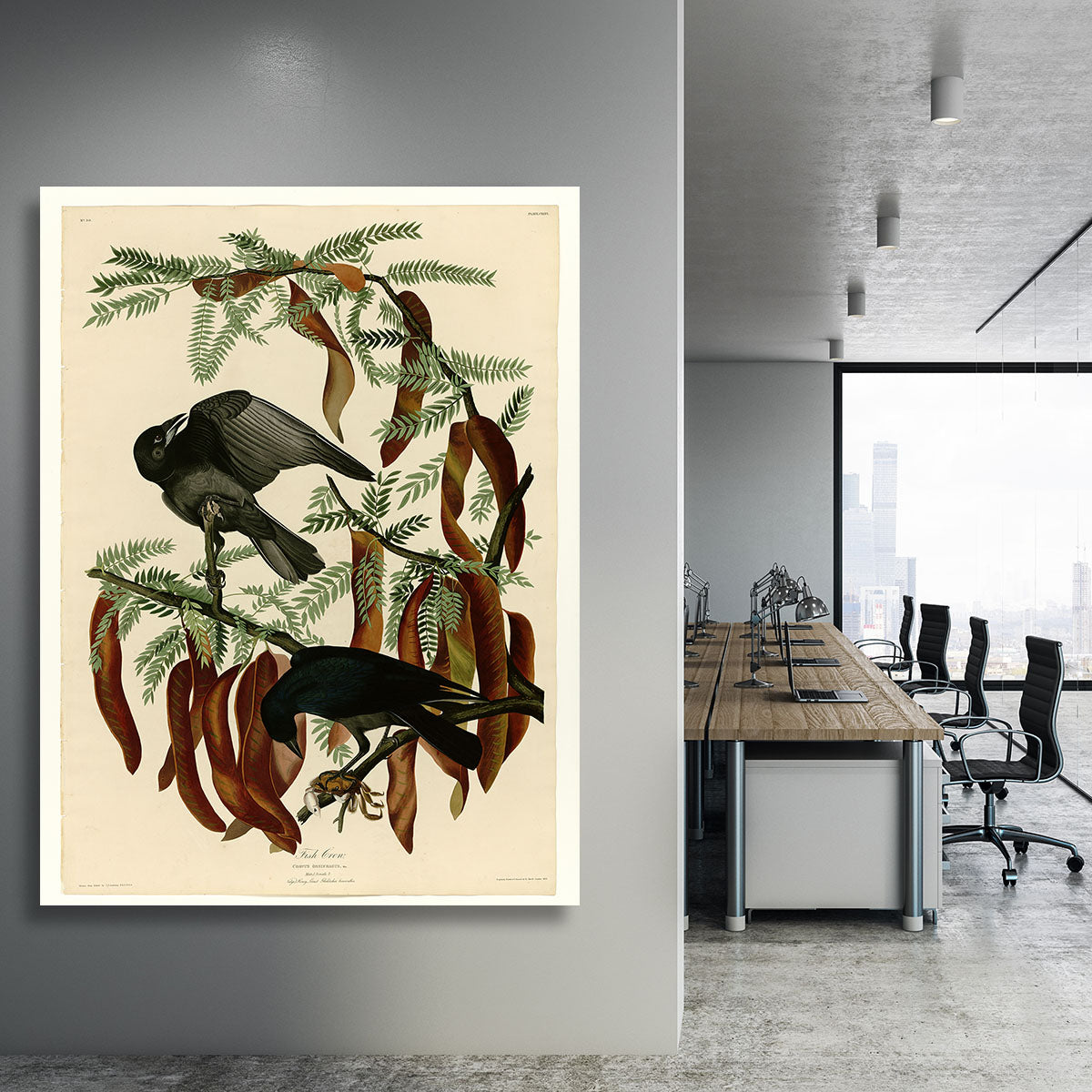Fish Crow by Audubon Canvas Print or Poster - Canvas Art Rocks - 3