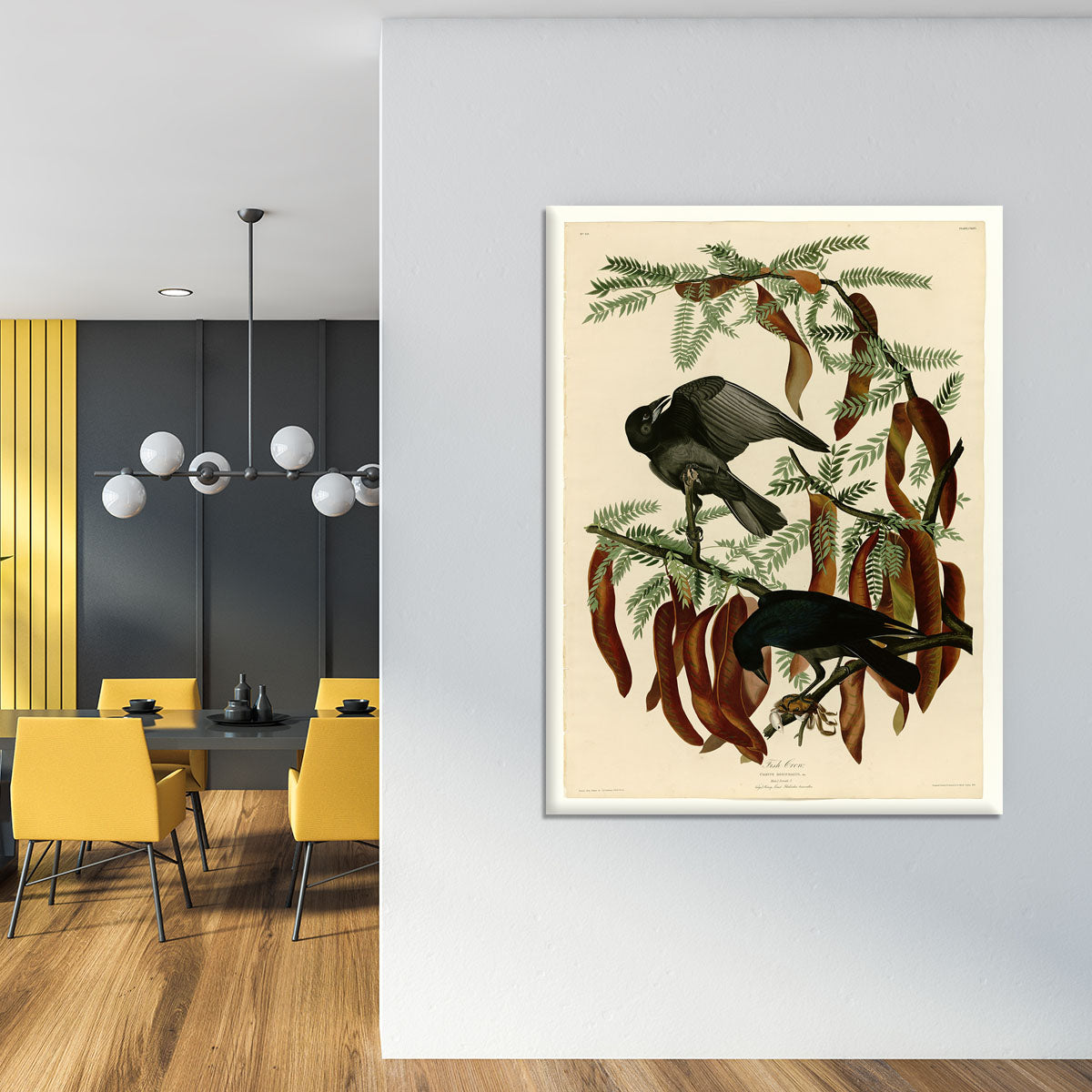 Fish Crow by Audubon Canvas Print or Poster - Canvas Art Rocks - 4