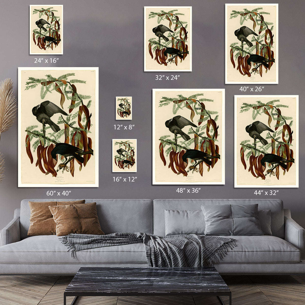 Fish Crow by Audubon Canvas Print or Poster - Canvas Art Rocks - 7