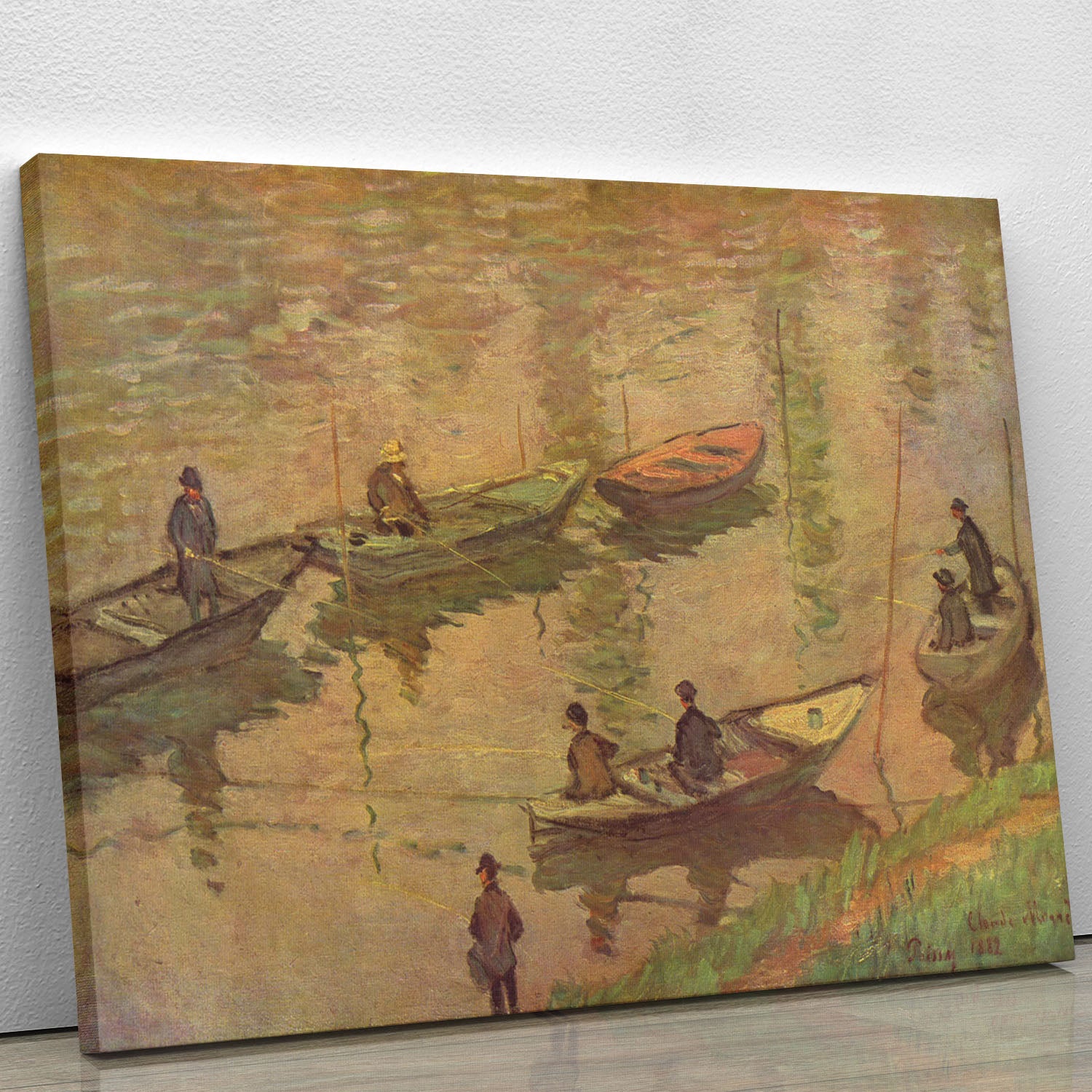 Fishermen on the Seine at Poissy by Claude_Monet Canvas Print or Poster - Canvas Art Rocks - 1