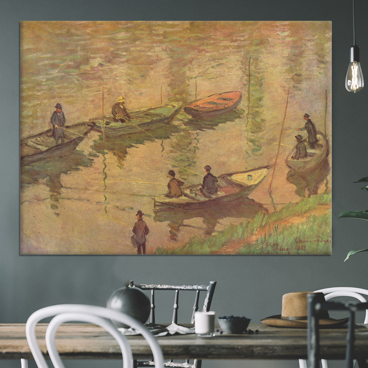 Fishermen on the Seine at Poissy by Claude_Monet Canvas Print or Poster - Canvas Art Rocks - 3