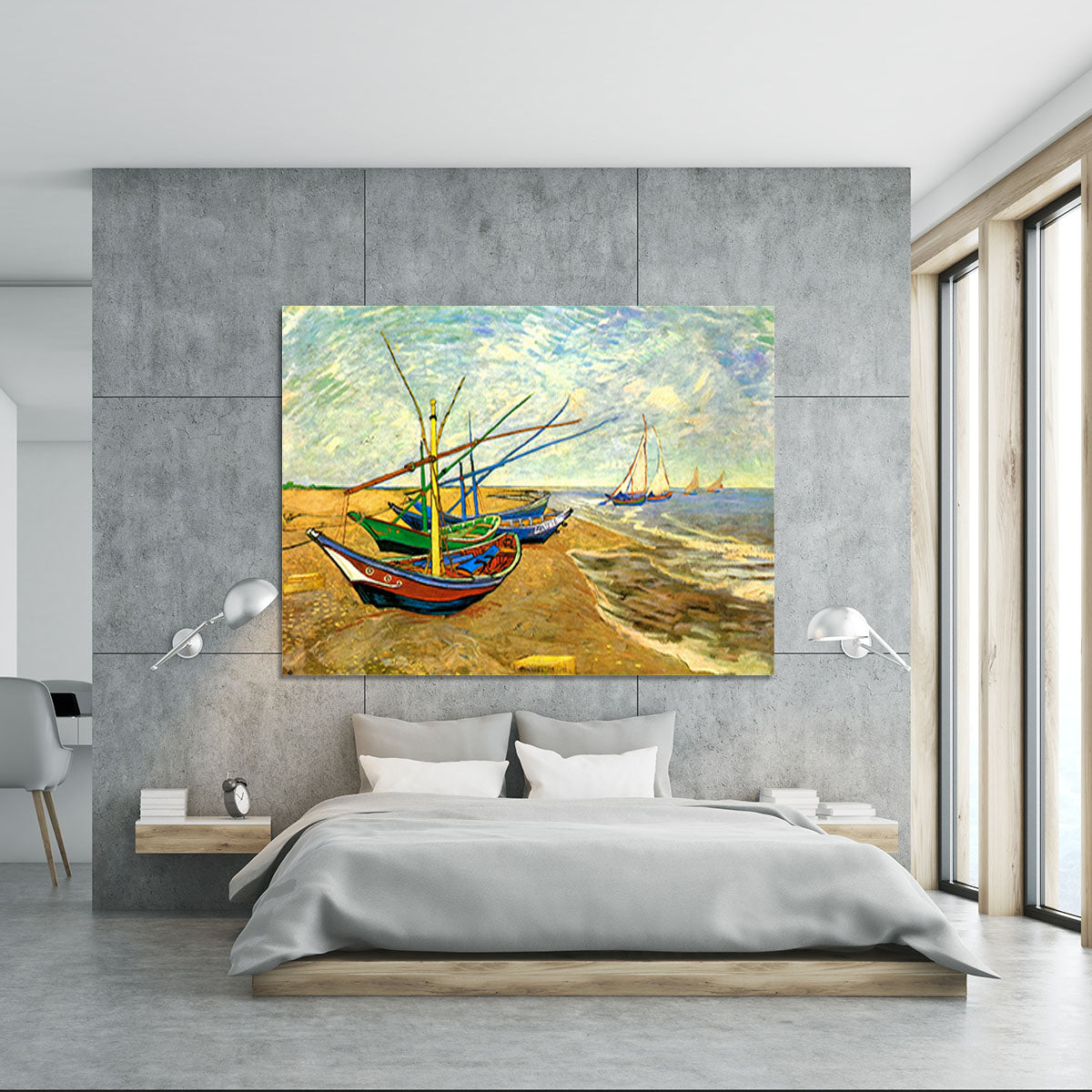 Fishing Boats on the Beach at Saintes-Maries by Van Gogh Canvas Print or Poster - Canvas Art Rocks - 5