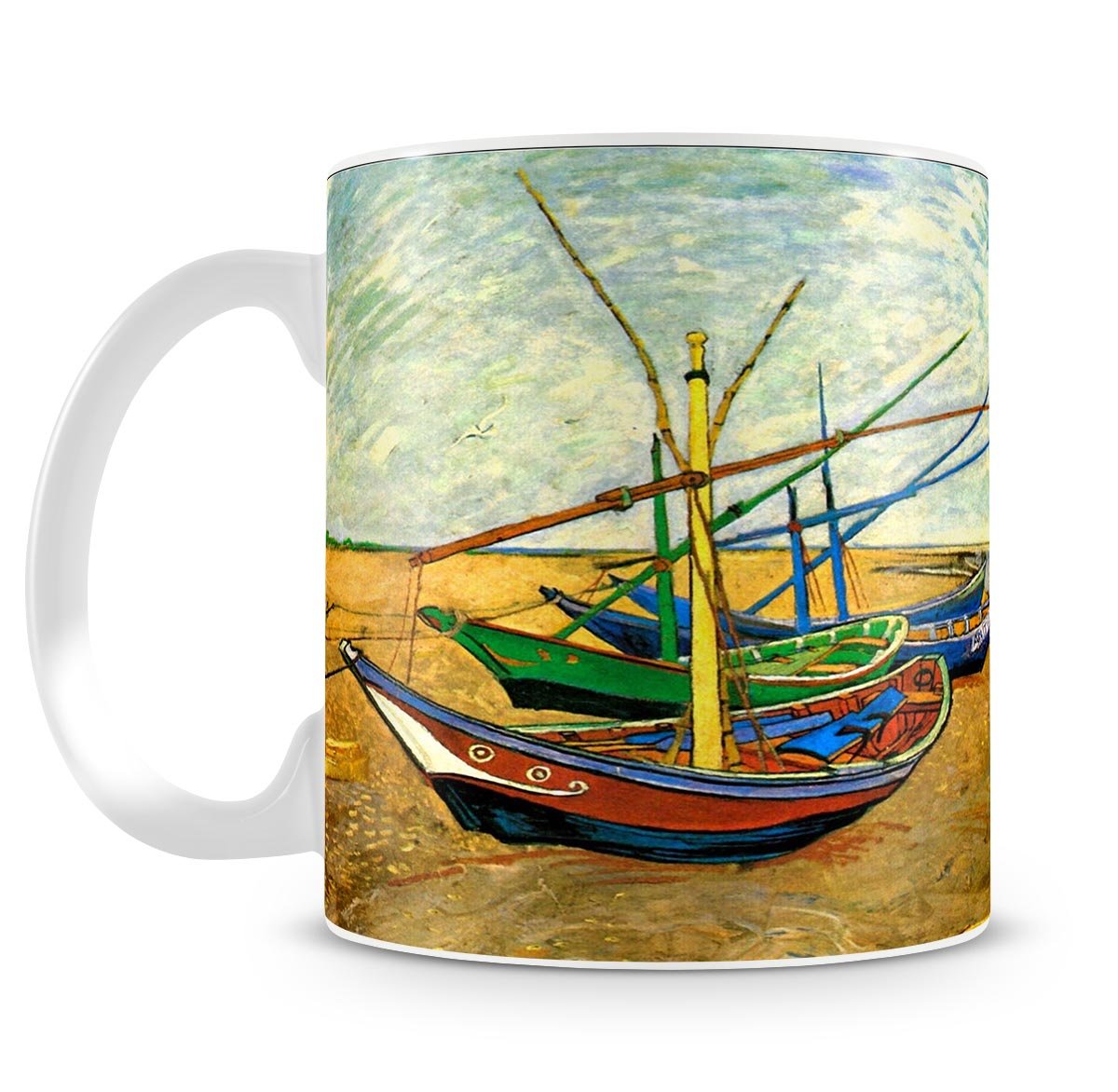 Fishing Boats on the Beach at Saintes-Maries by Van Gogh Mug - Canvas Art Rocks - 4