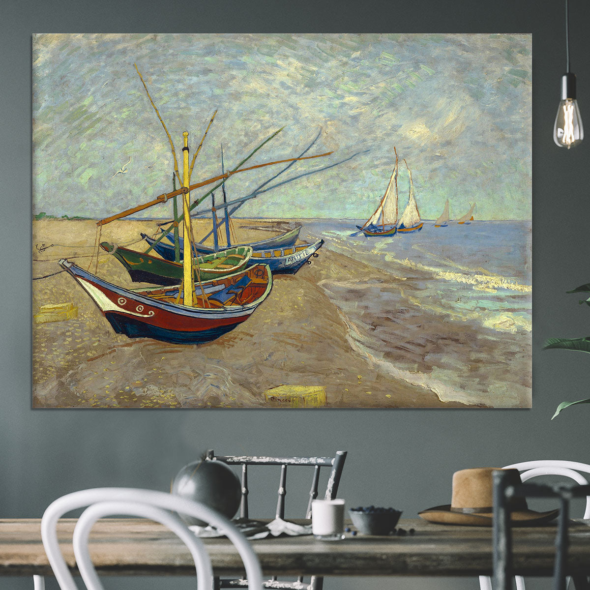 Fishing boats at Sainte Marie Canvas Print or Poster - Canvas Art Rocks - 3