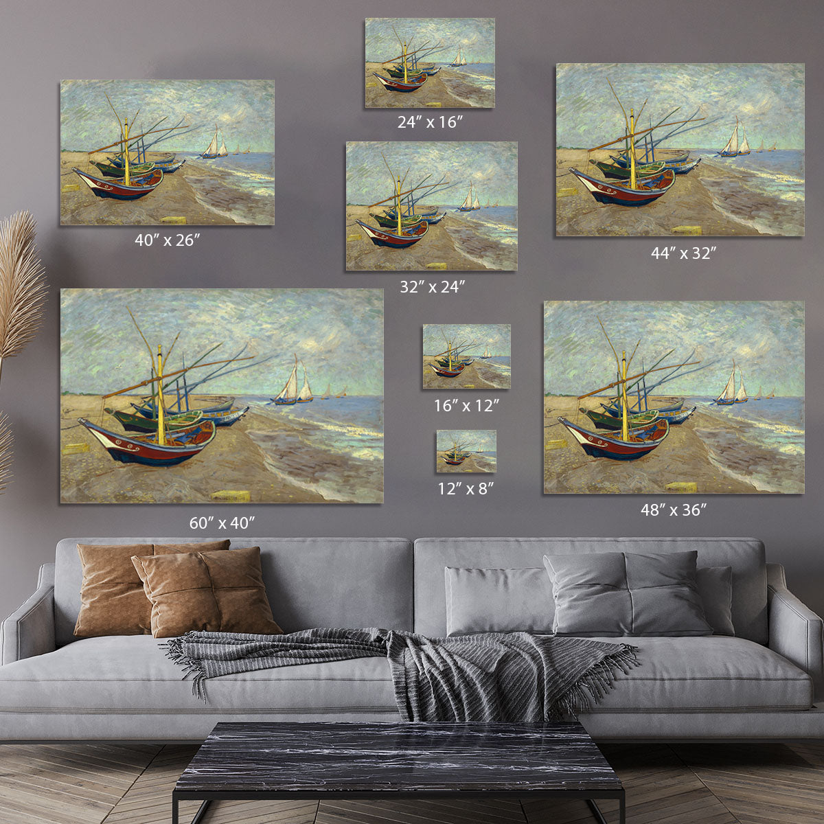 Fishing boats at Sainte Marie Canvas Print or Poster - Canvas Art Rocks - 7