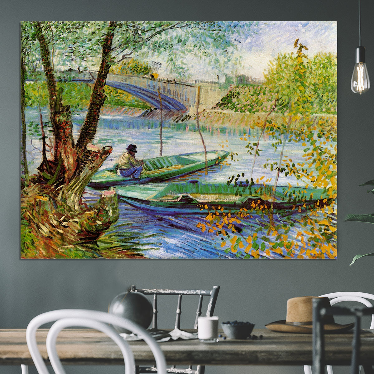 Fishing in Spring by Van Gogh Canvas Print or Poster - Canvas Art Rocks - 3
