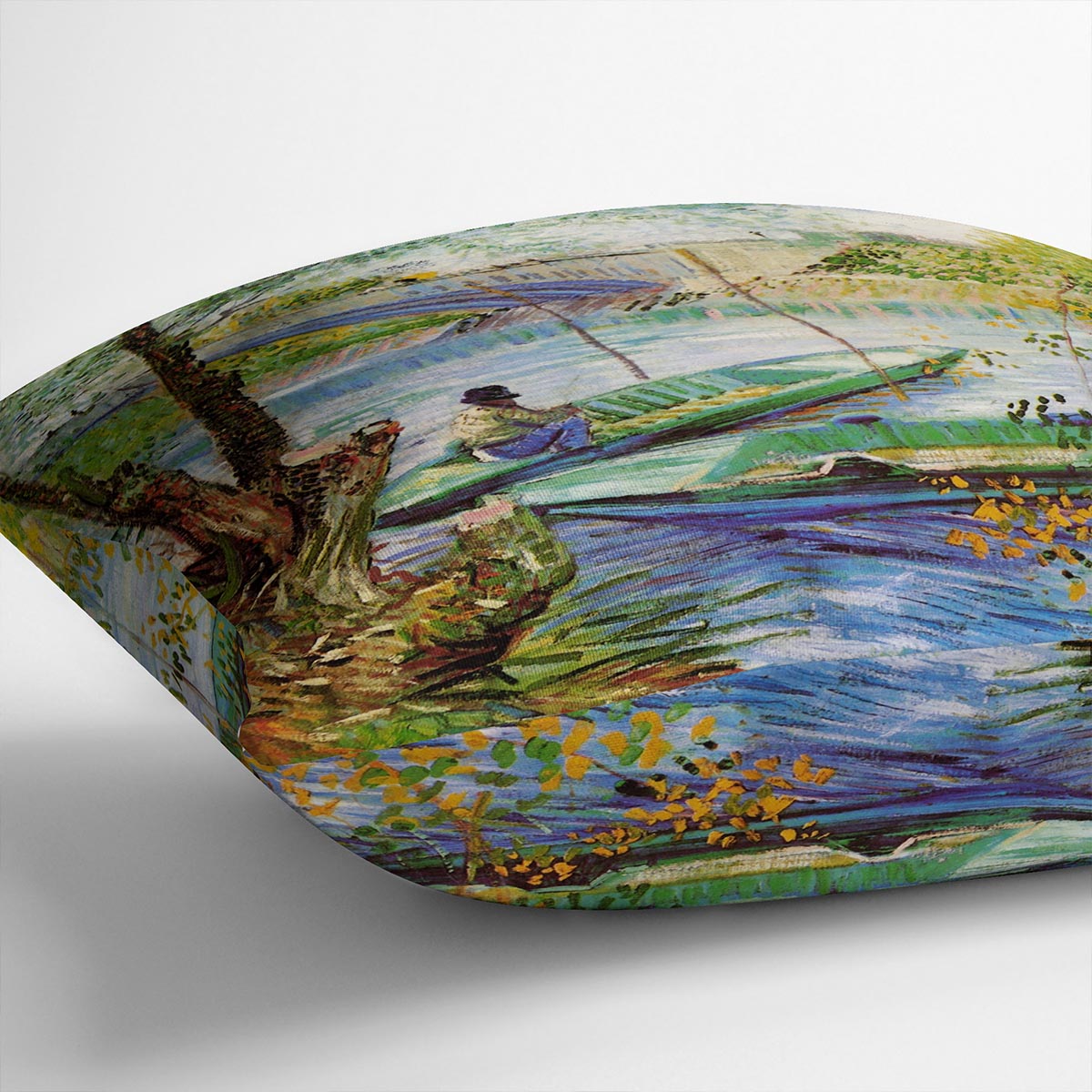 Fishing in Spring by Van Gogh Cushion