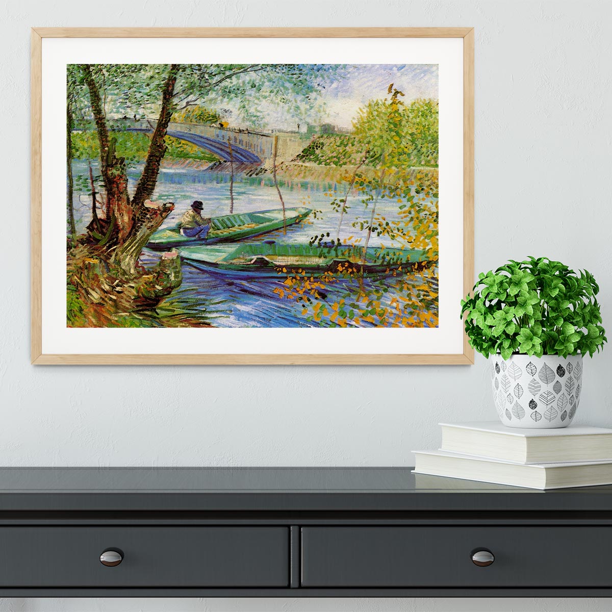 Fishing in Spring by Van Gogh Framed Print - Canvas Art Rocks - 3