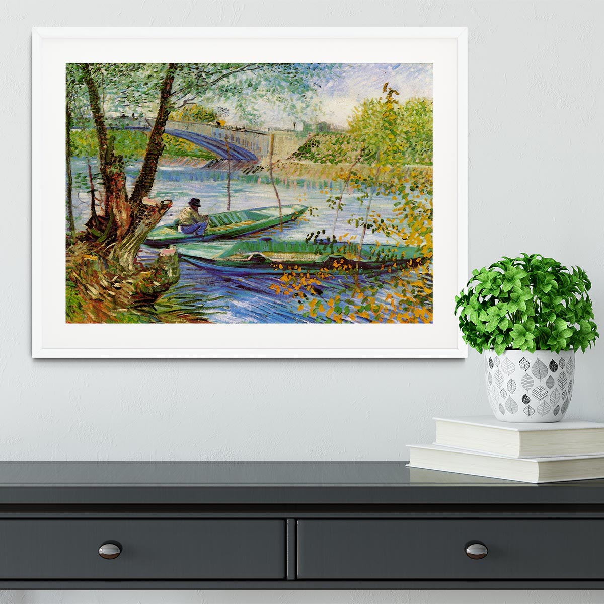 Fishing in Spring by Van Gogh Framed Print - Canvas Art Rocks - 5