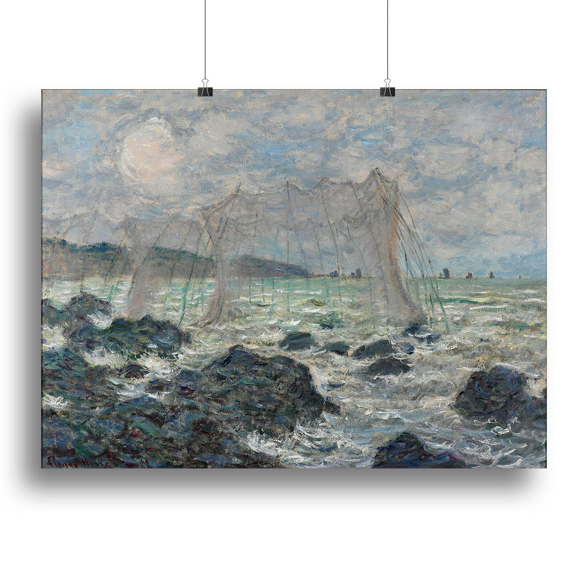 Fishing nets at Pourville by Monet Canvas Print or Poster - Canvas Art Rocks - 2