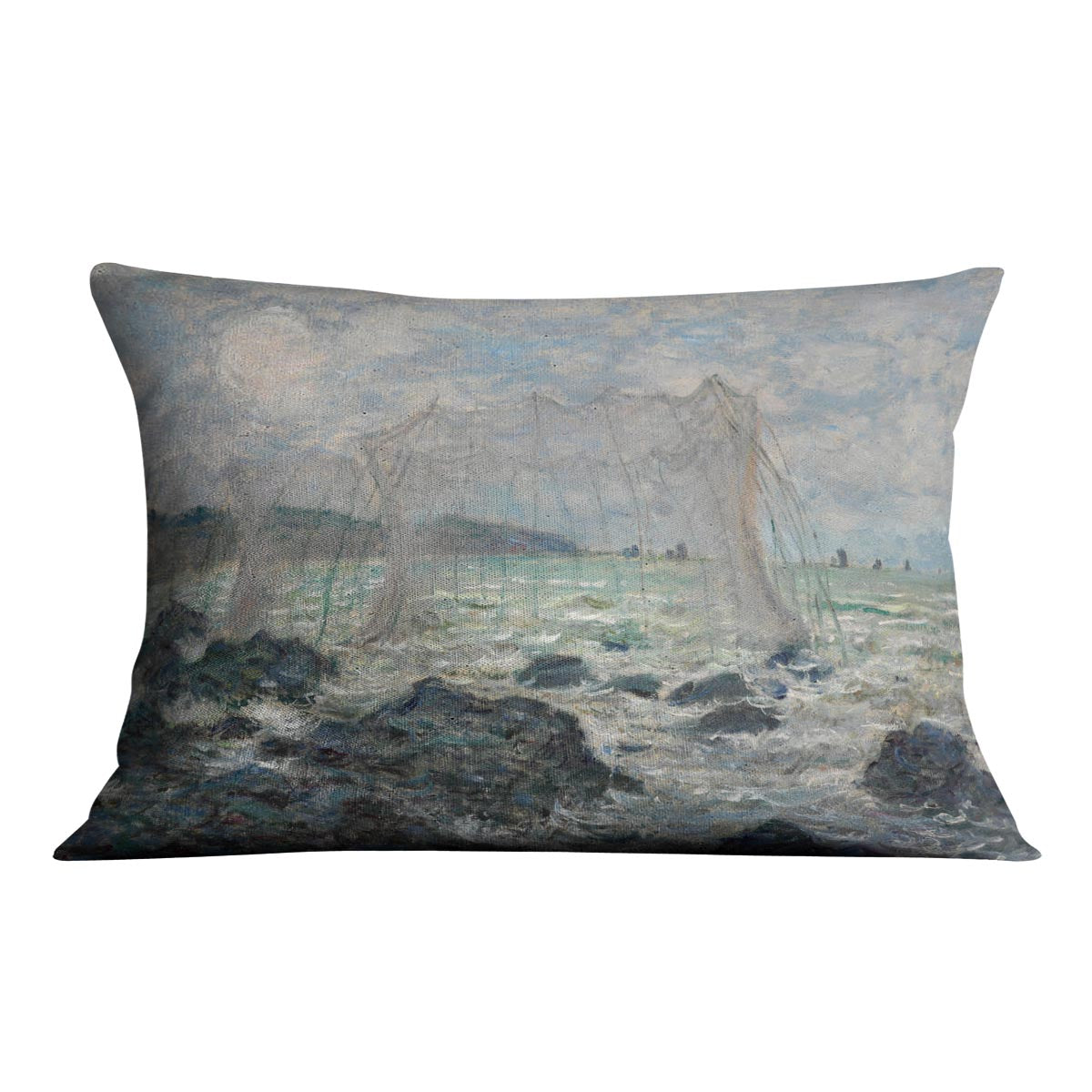 Fishing nets at Pourville by Monet Cushion