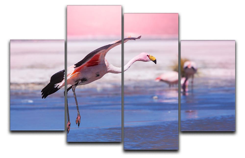 Flamingo in Bolivia 4 Split Panel Canvas - Canvas Art Rocks - 1
