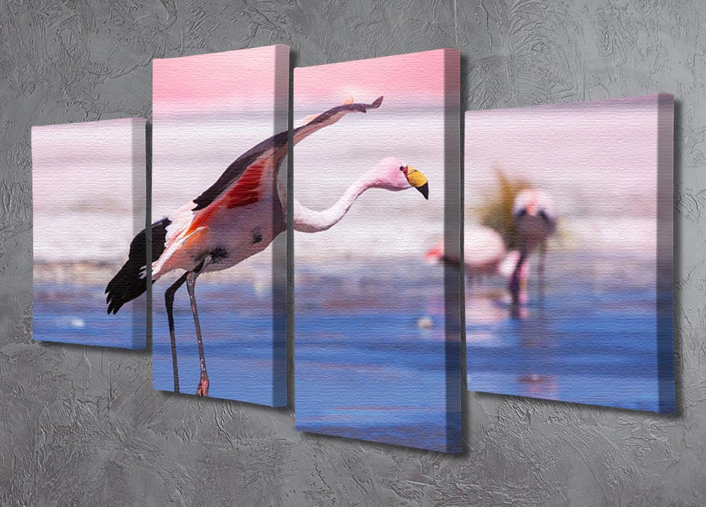 Flamingo in Bolivia 4 Split Panel Canvas - Canvas Art Rocks - 2