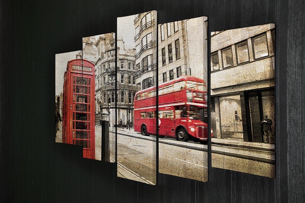 Fleet street vintage sepia 5 Split Panel Canvas  - Canvas Art Rocks - 2