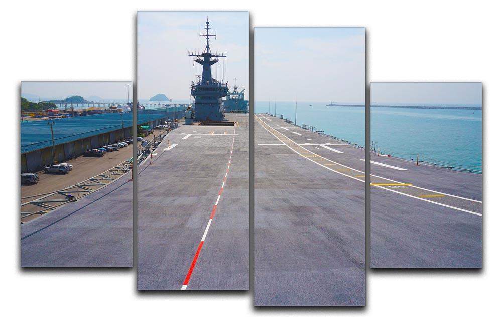 Flight deck of an aircraft carrier 4 Split Panel Canvas  - Canvas Art Rocks - 1