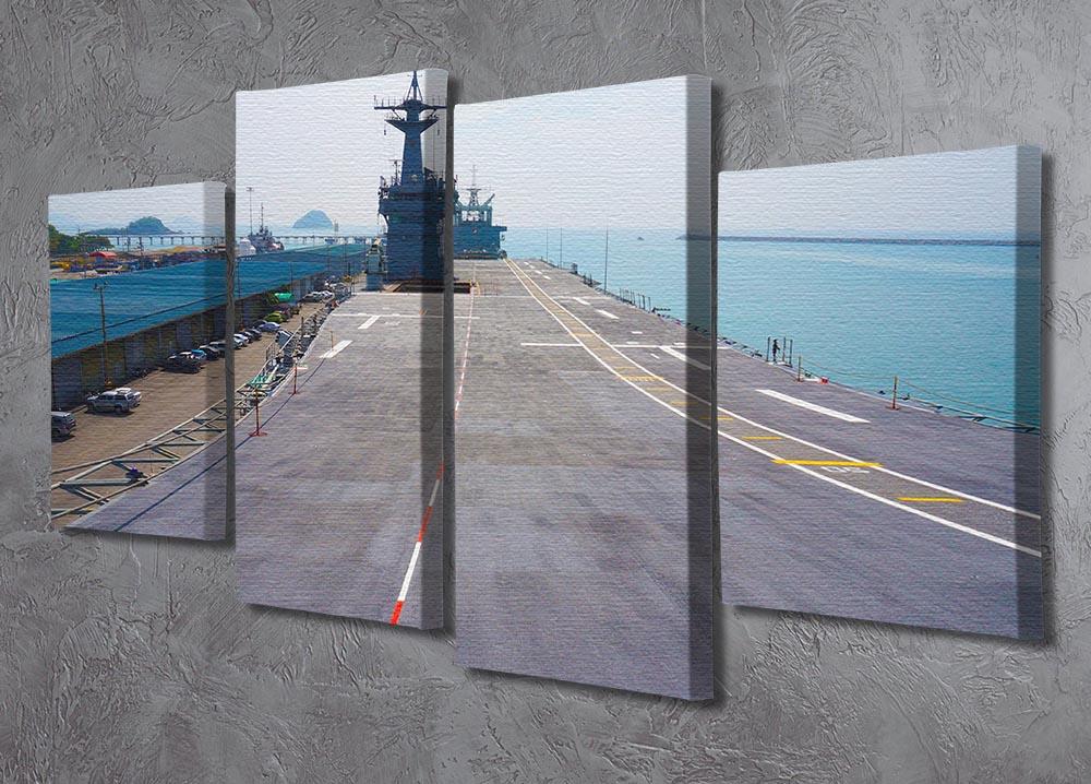 Flight deck of an aircraft carrier 4 Split Panel Canvas  - Canvas Art Rocks - 2
