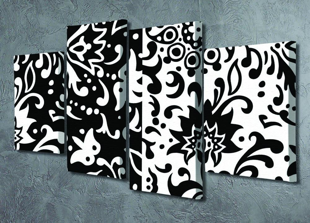 Floral Chic 4 Split Panel Canvas - Canvas Art Rocks - 2