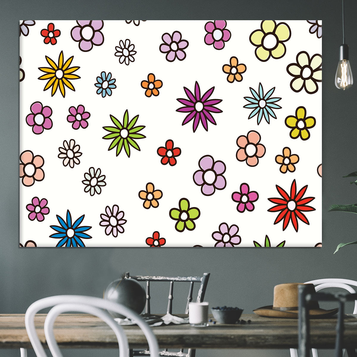 Floral Repeat Canvas Print or Poster - Canvas Art Rocks - 3