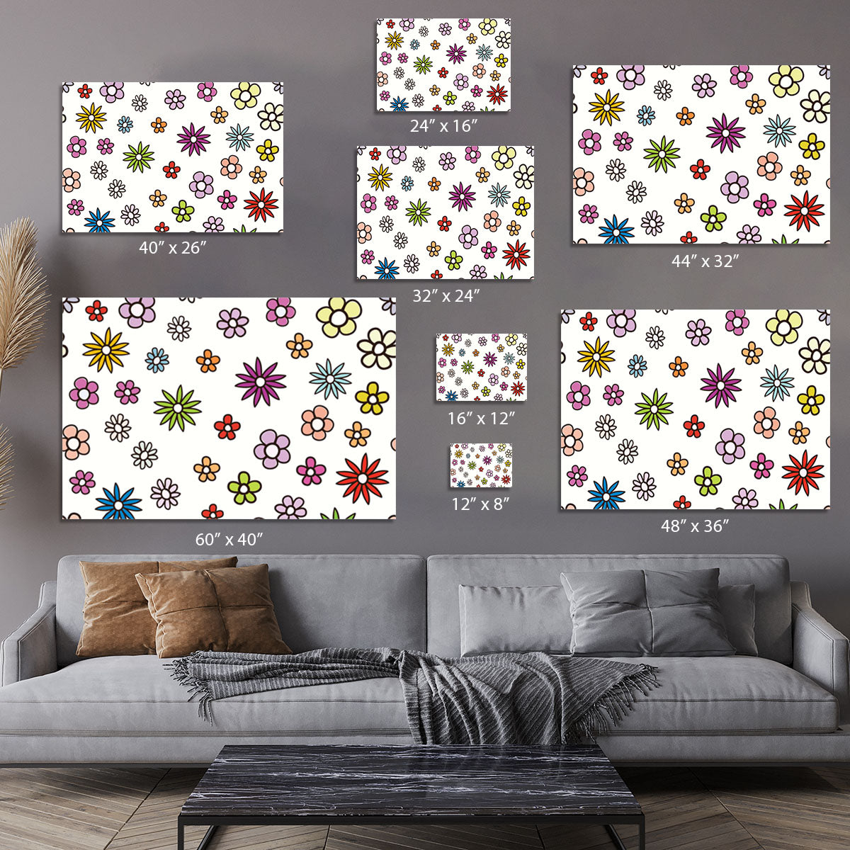 Floral Repeat Canvas Print or Poster - Canvas Art Rocks - 7