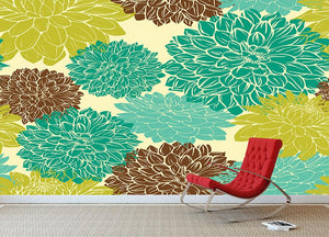 Floral seamless pattern Wall Mural Wallpaper - Canvas Art Rocks - 2
