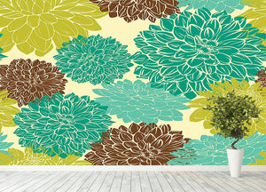 Floral seamless pattern Wall Mural Wallpaper - Canvas Art Rocks - 4