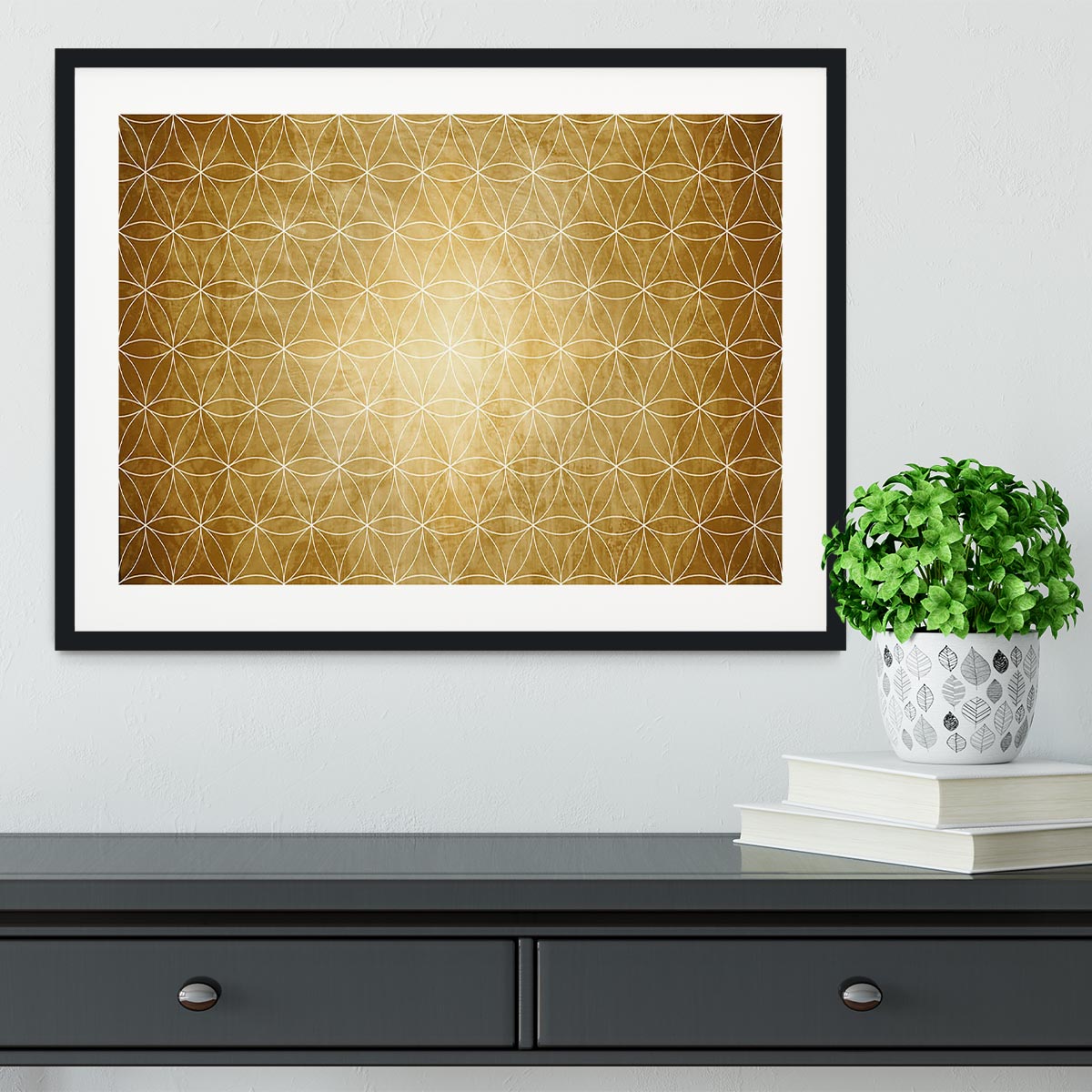 Flower Geometry Framed Print - Canvas Art Rocks - 1