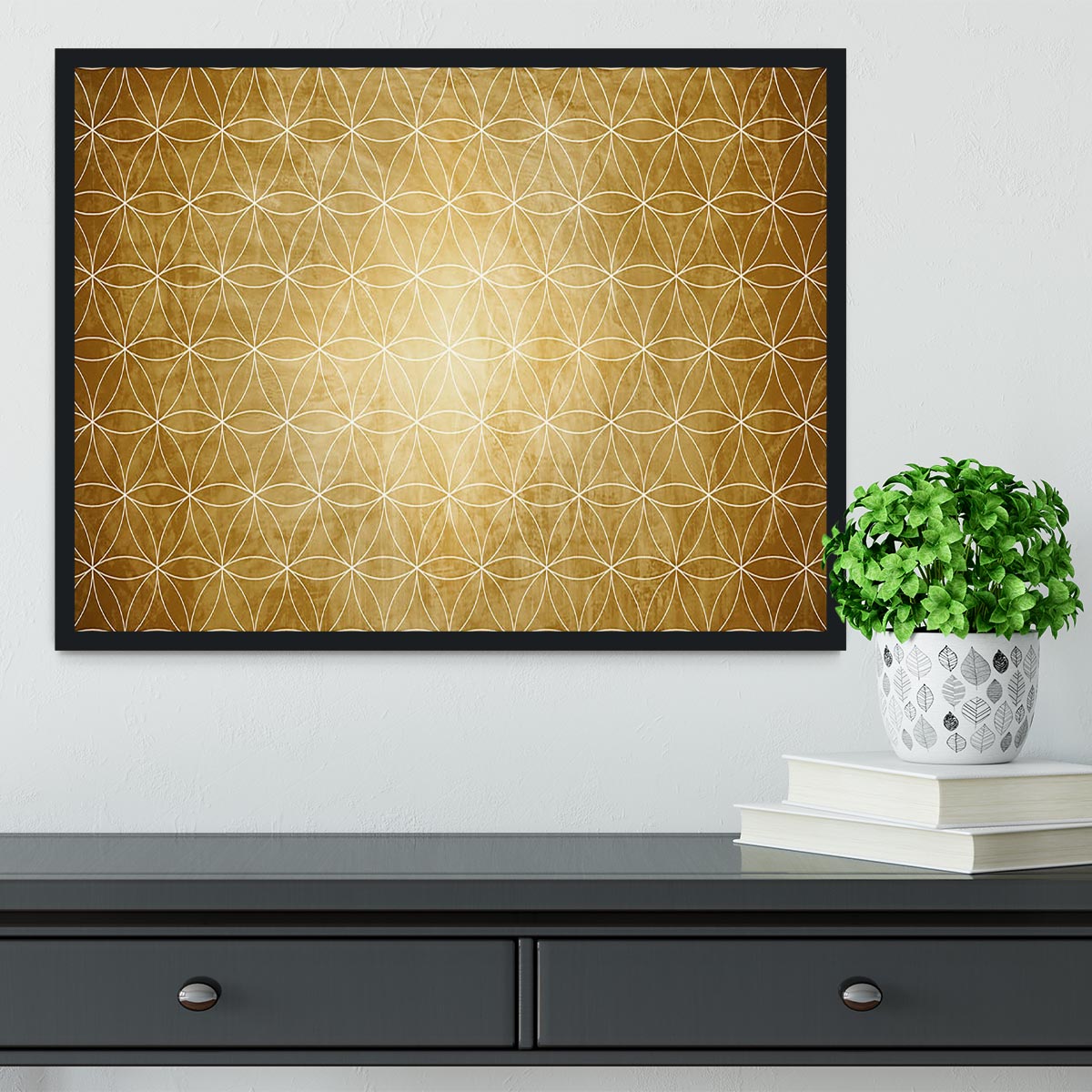 Flower Geometry Framed Print - Canvas Art Rocks - 2