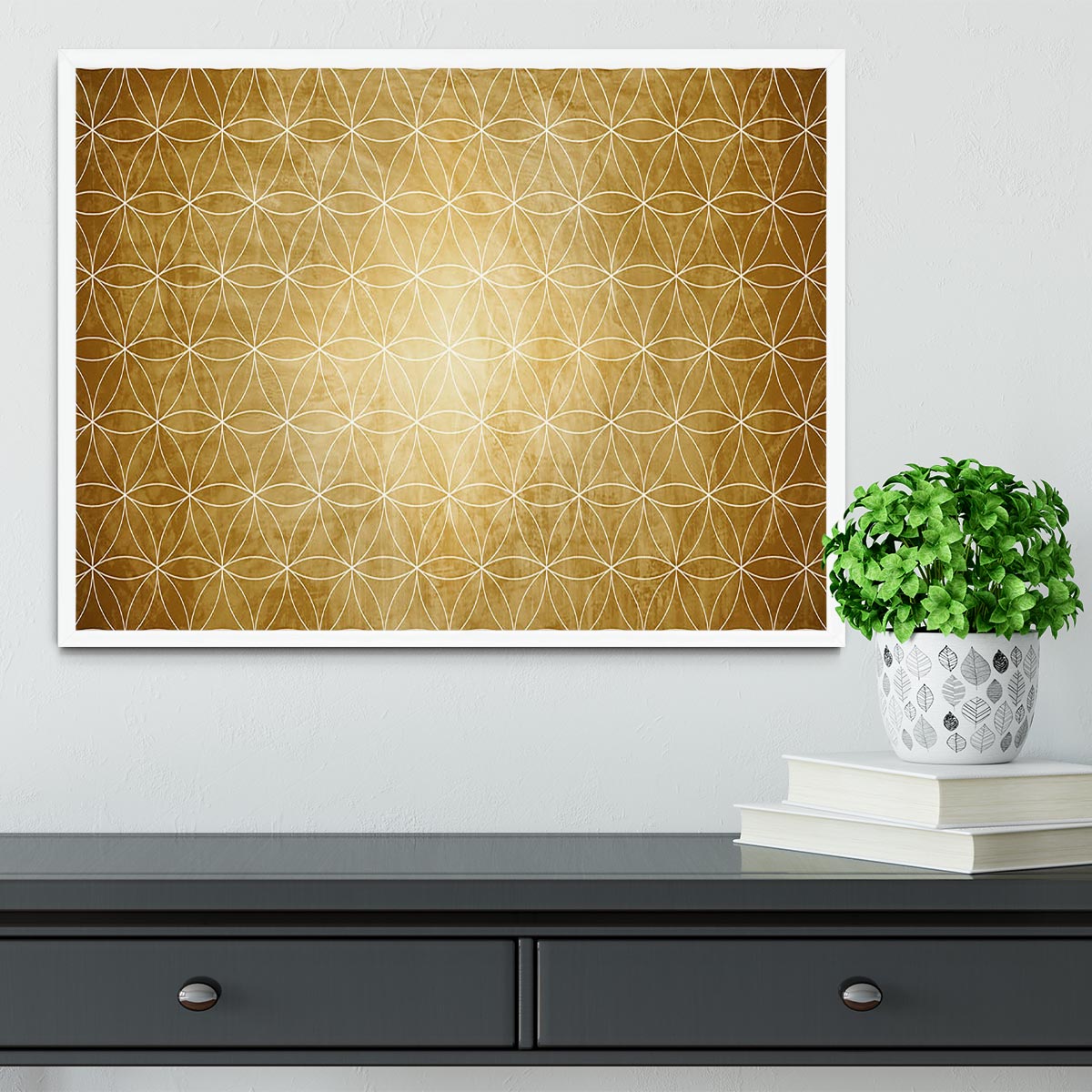 Flower Geometry Framed Print - Canvas Art Rocks -6