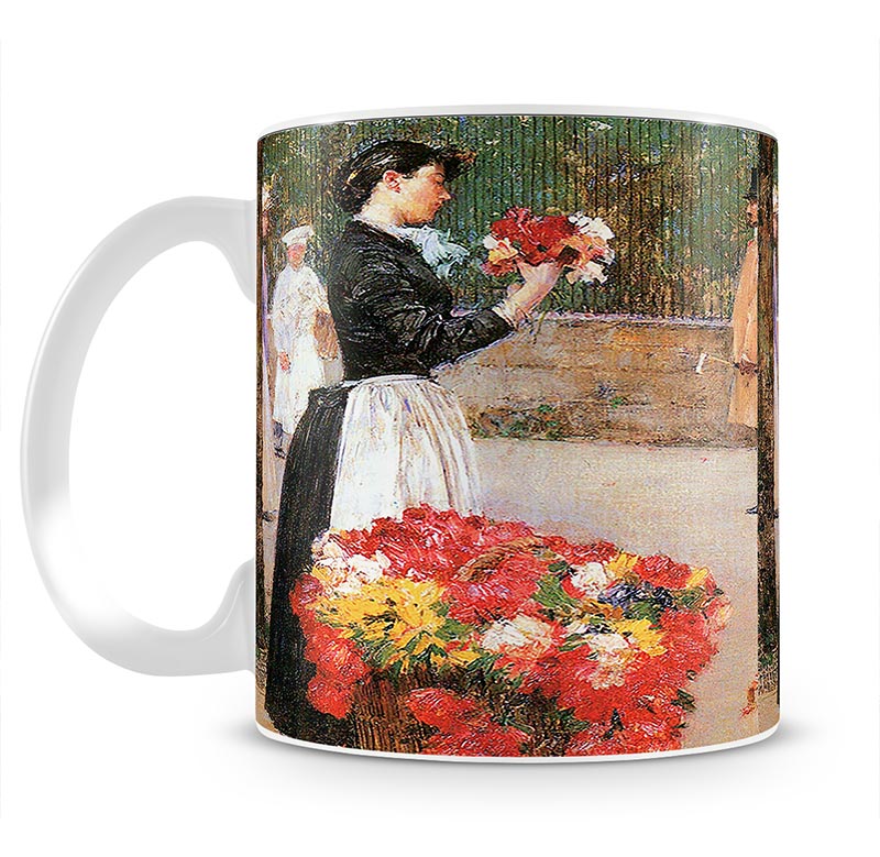 Flower girl by Hassam Mug - Canvas Art Rocks - 1