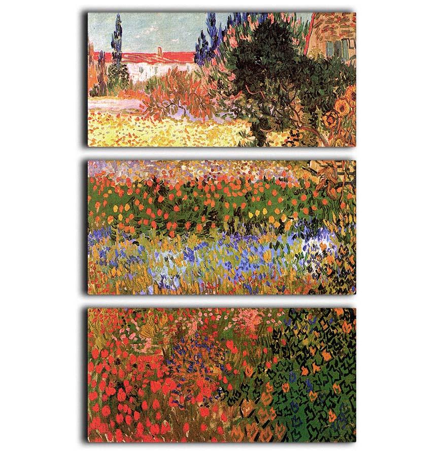 Flowering Garden by Van Gogh 3 Split Panel Canvas Print - Canvas Art Rocks - 1