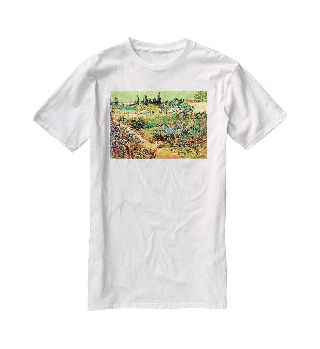Flowering Garden with Path by Van Gogh T-Shirt - Canvas Art Rocks - 5