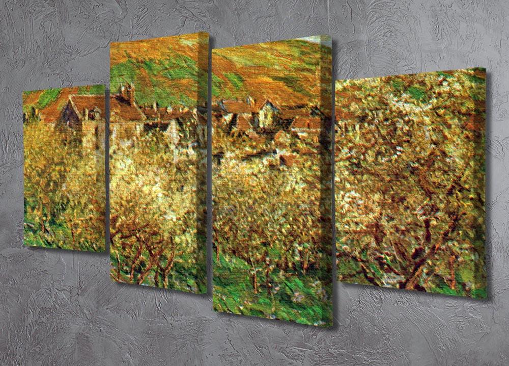 Flowering apple trees by Monet 4 Split Panel Canvas - Canvas Art Rocks - 2
