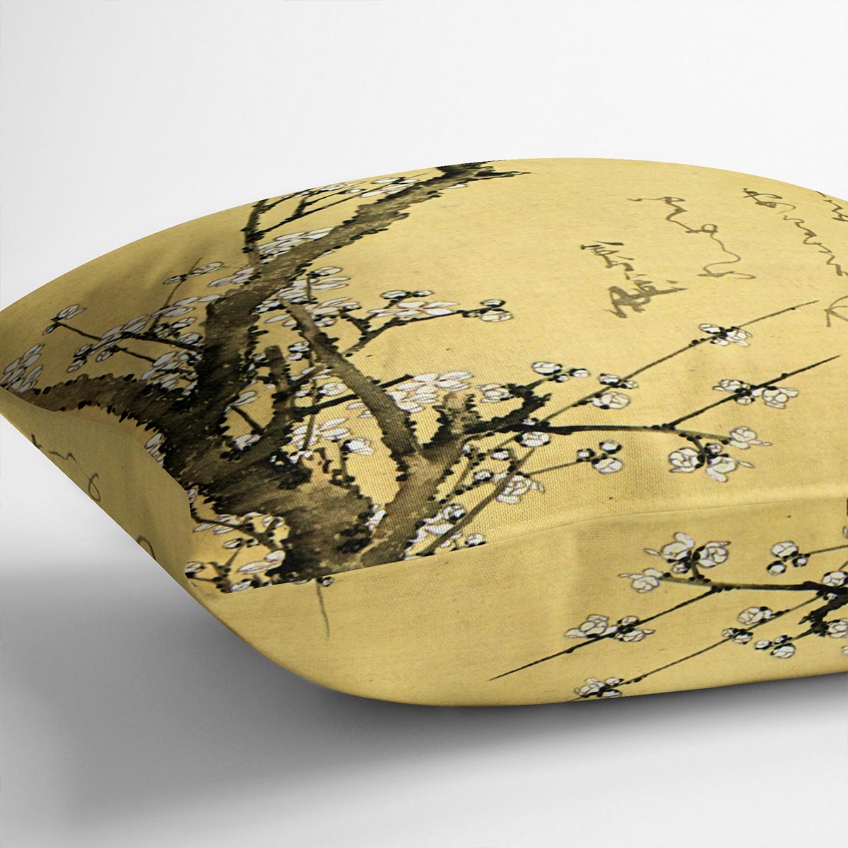 Flowering plum by Hokusai Cushion