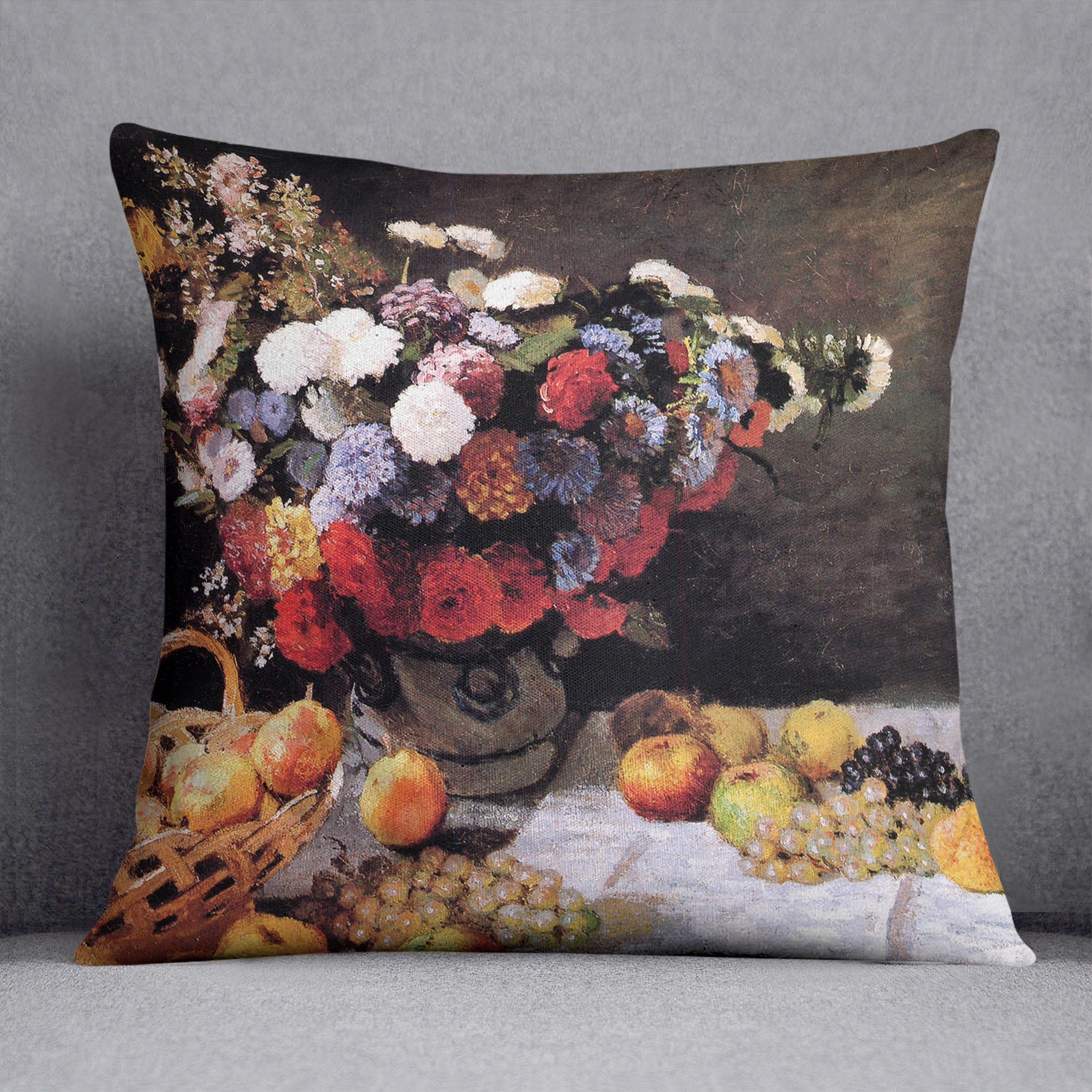 Flowers and Fruits by Monet Cushion