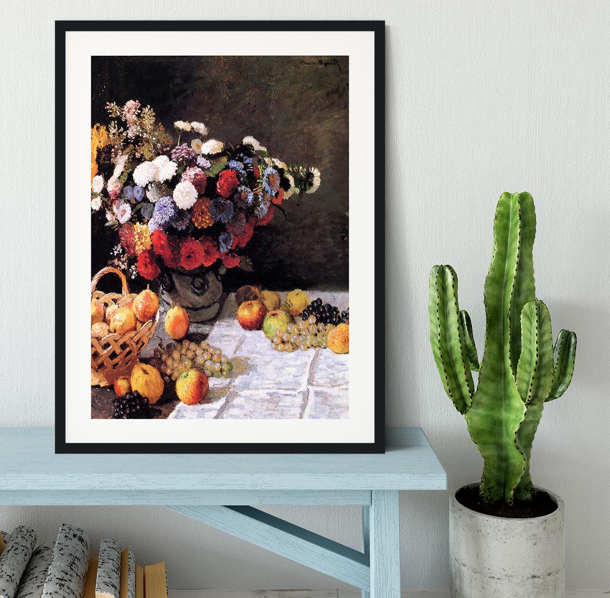 Flowers and Fruits by Monet Framed Print - Canvas Art Rocks - 1