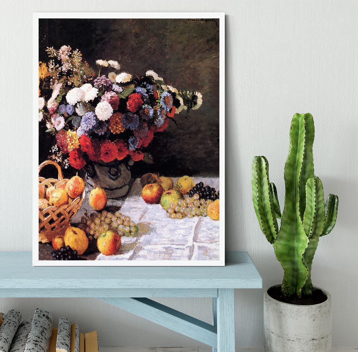Flowers and Fruits by Monet Framed Print - Canvas Art Rocks -6