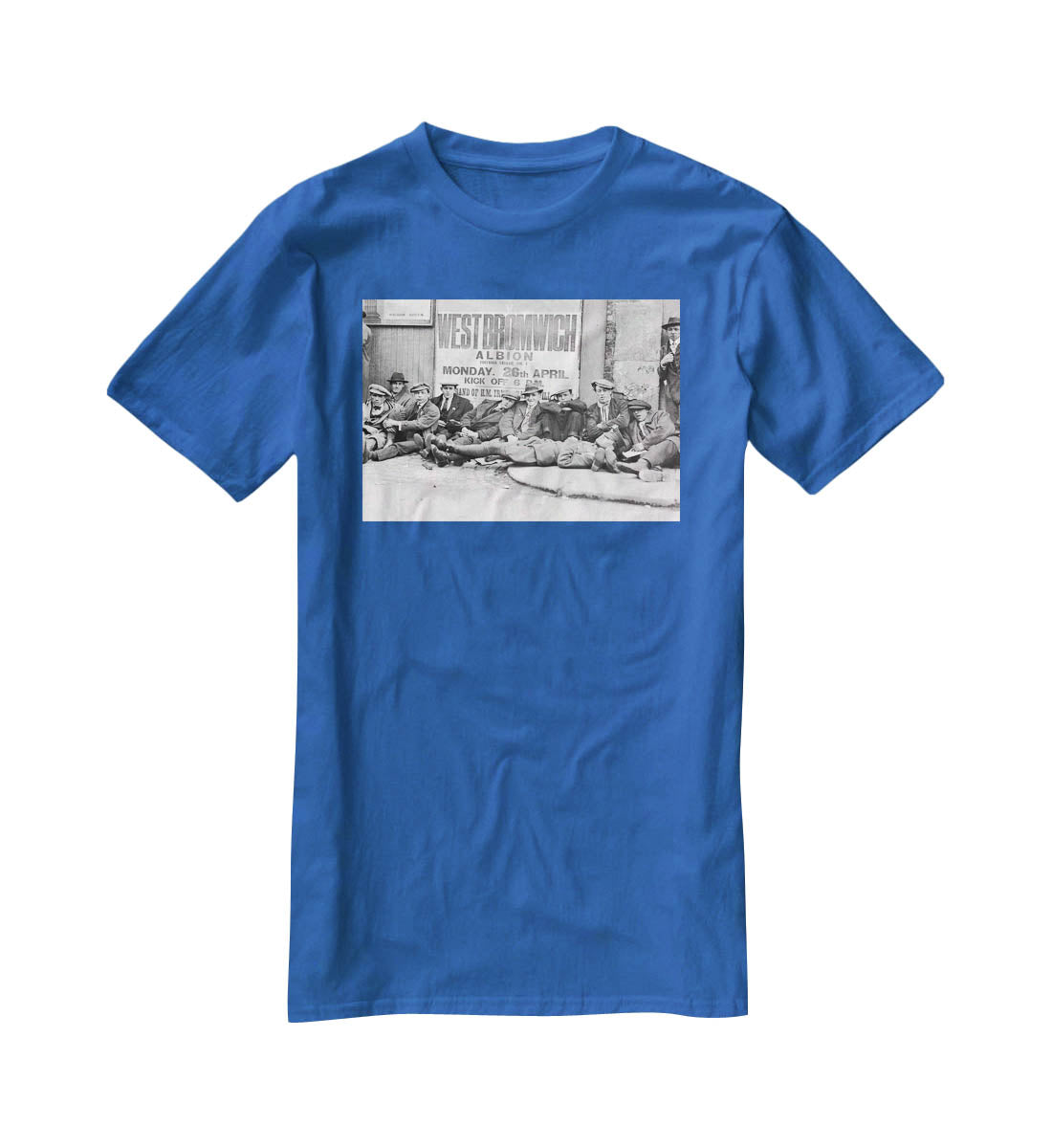 Football fans queue on the morning of a F.A. Cup match 1920 T-Shirt - Canvas Art Rocks - 2