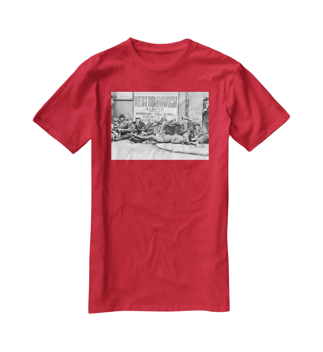 Football fans queue on the morning of a F.A. Cup match 1920 T-Shirt - Canvas Art Rocks - 4