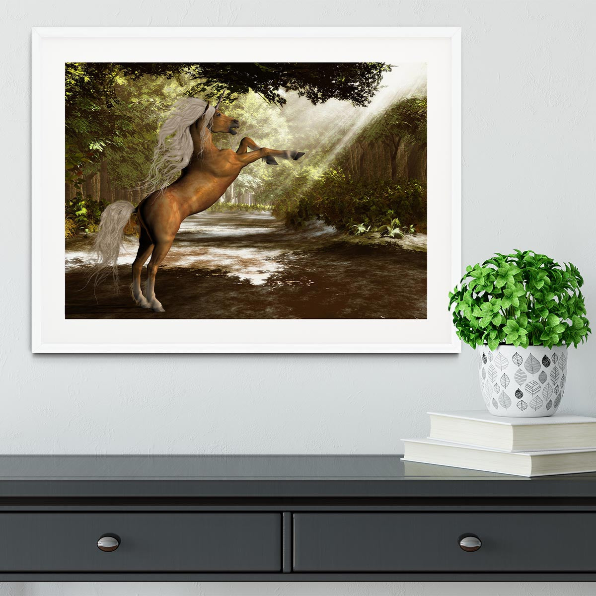 Forest Unicorn Framed Print - Canvas Art Rocks - 5