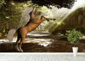 Forest Unicorn Wall Mural Wallpaper - Canvas Art Rocks - 4