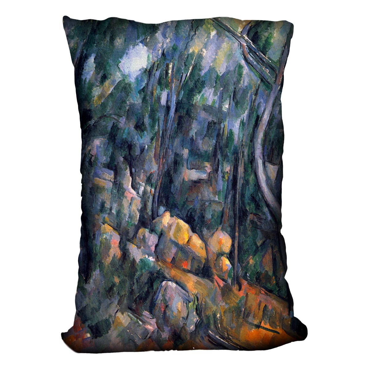 Forest caves in the cliffs above the ChEteau Noir by Cezanne Cushion