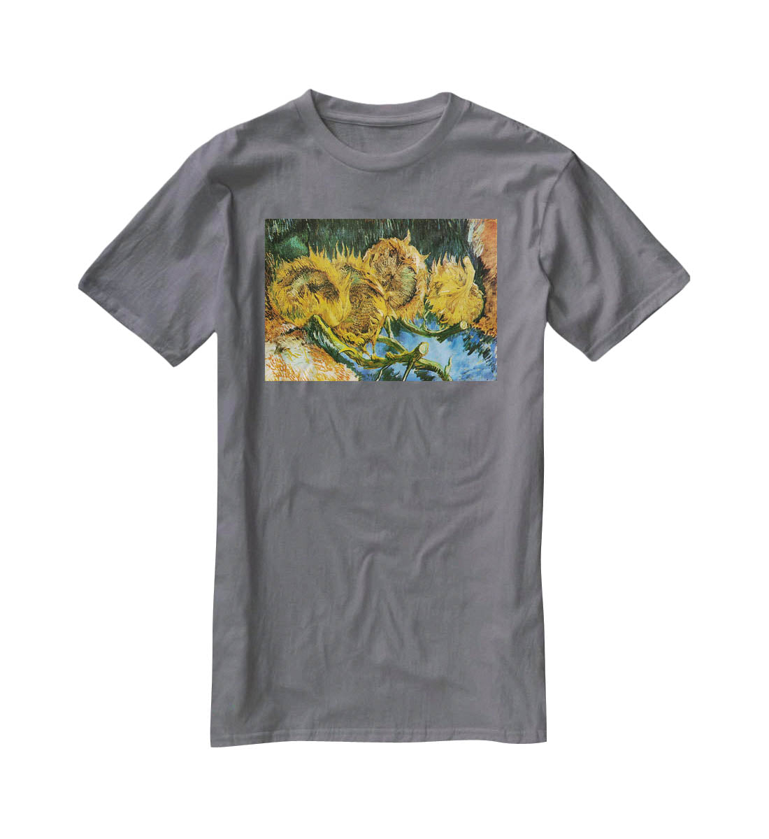 Four Cut Sunflowers by Van Gogh T-Shirt - Canvas Art Rocks - 3
