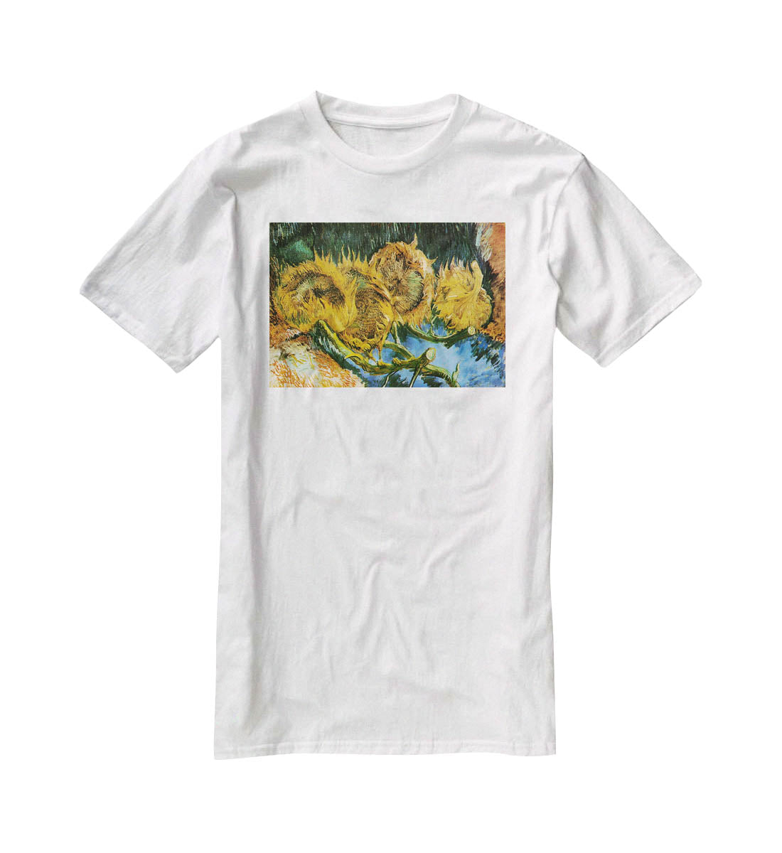 Four Cut Sunflowers by Van Gogh T-Shirt - Canvas Art Rocks - 5