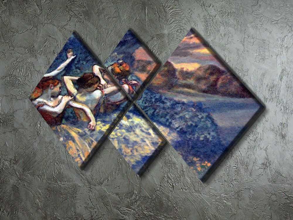 Four Dancers by Degas 4 Square Multi Panel Canvas - Canvas Art Rocks - 2