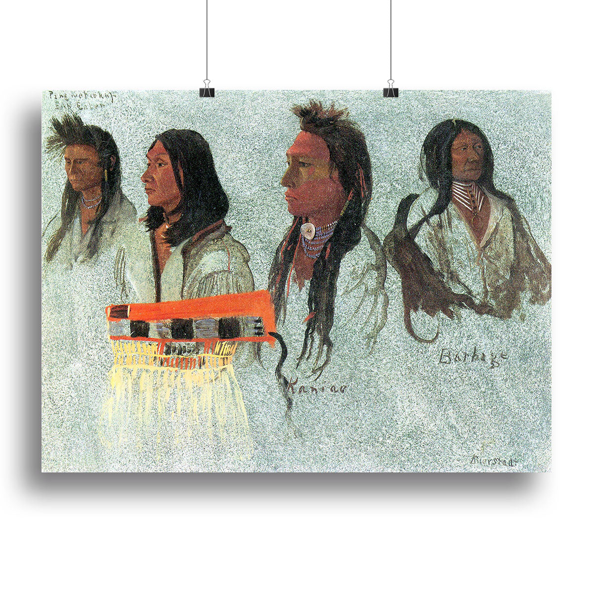 Four Indians by Bierstadt Canvas Print or Poster - Canvas Art Rocks - 2