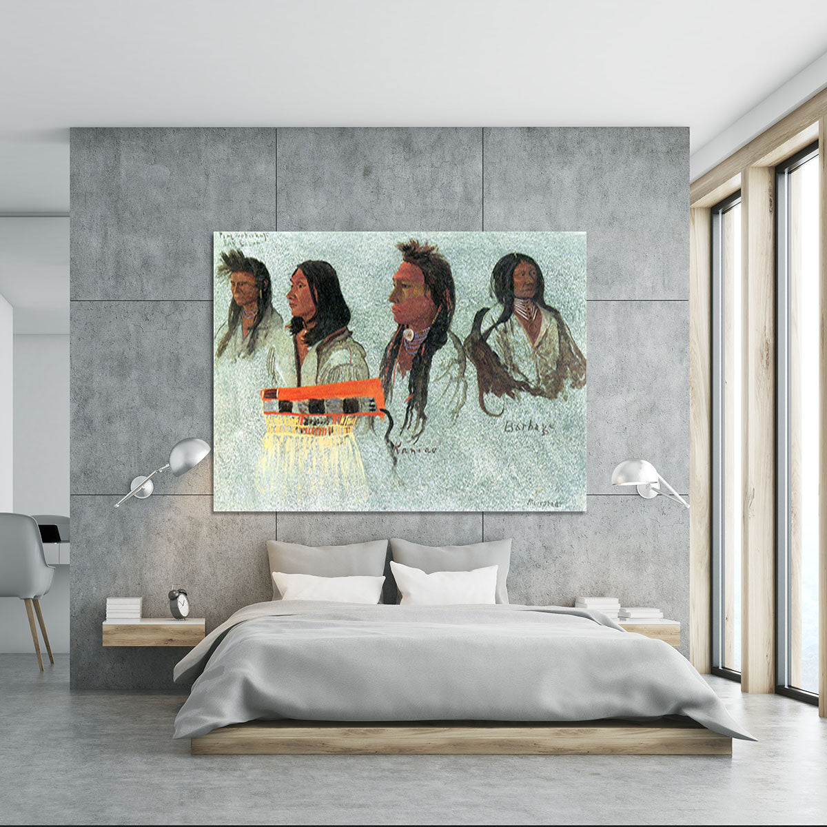 Four Indians by Bierstadt Canvas Print or Poster - Canvas Art Rocks - 5
